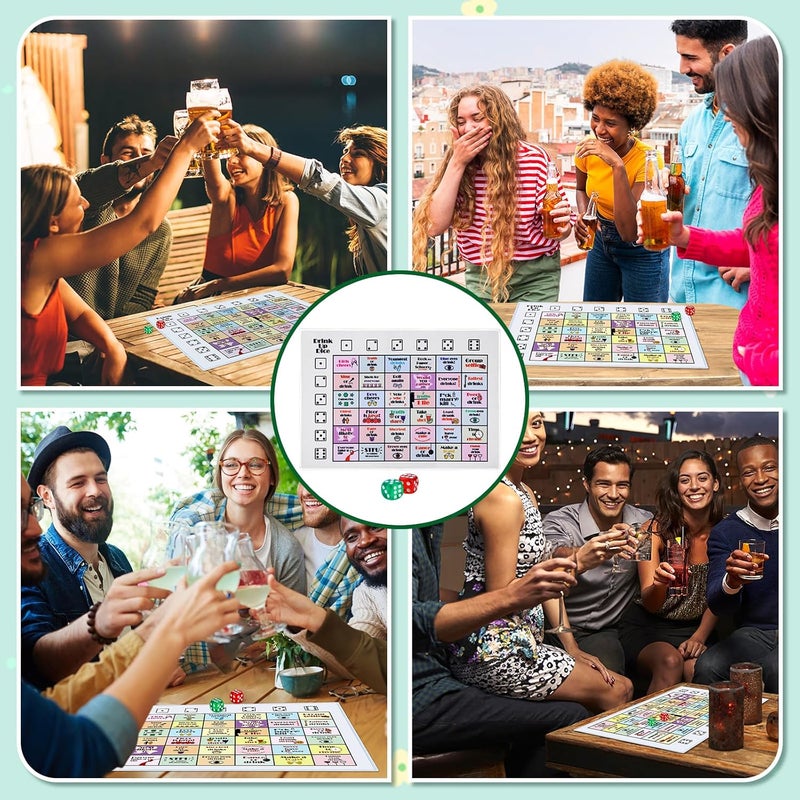Fofeadm Drinking Games for Adults, Rubber Mat Drinking Board Game, Funny Party Interactive Drinking Games for Game Night, Birthday, Family Play or Any Occasion, Age 21+ - Image 3